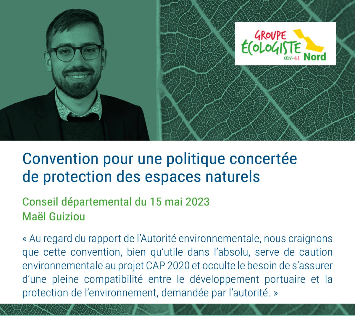 EcoloNord's tweet photo. 🌳💧[Convention pour une politique concertée de protection des espaces naturels entre @DunkerquePort, @departement59 et @littoral_cdl - #CD59]
@GuiziouMael note que l’avis de l’Autorité environnementale sur le projet #CAP2020 pointe une étude d’impact médiocre. ⤵️

1/2 https://t.co/thKTxpFIqI