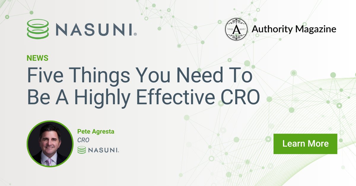 Nasuni's tweet image. CRO @agrestap sat down with @AuthorityMgzine to discuss his successful career and how he&apos;s taking @Nasuni to new heights. 🧗 

Learn more: bit.ly/3VU60vU #nasuni #datamanagement #filedataservices #cloud #cro #sales #leadership #thoughtleadership 👏