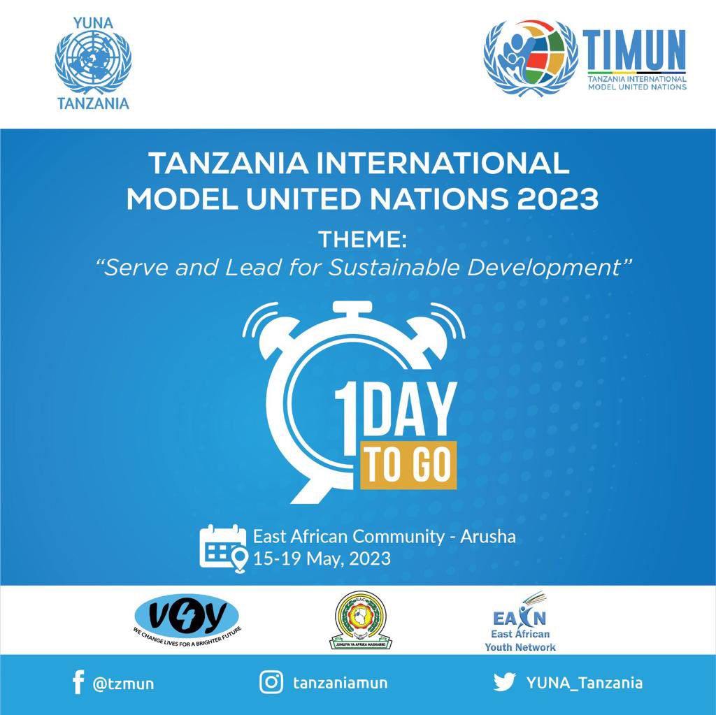 Clock is ticking ⏰ 

It’s only 1 day to TIMUN 2023!!

We hope that you are excited, See you in Arusha!

#yunatz #timun23