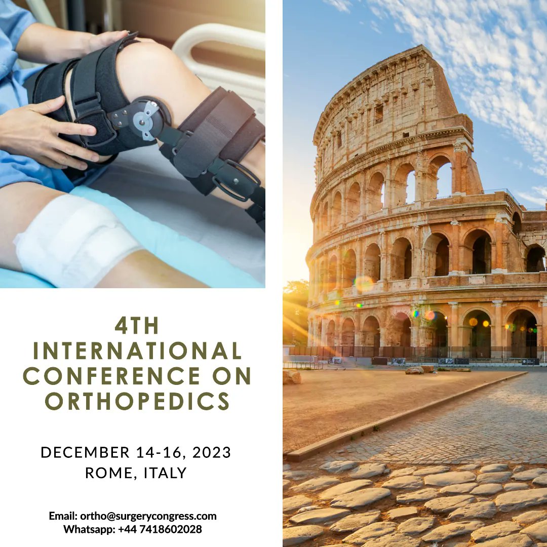 Mark your calendars for the much-awaited Orthopedics 2023 conference, where groundbreaking discoveries and advancements in orthopedic medicine will take center stage! 

More information: buff.ly/3wYb2N3 

#Orthopedics2023 #MedicalConference #OrthoInnovation #arthroplasty