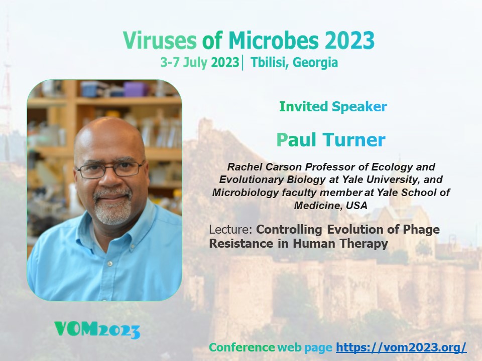 vom2023's tweet photo. We are pleased to introduce the next invited speaker of #Vom2023 Paul Turner. @PaulTurnerLab
He's presentation will be about "Controlling Evolution of Phage Resistance in Human Therapy"
Looking forward to meet you at #Vom2023
#phageresistance #phagetherapy #phageevolution https://t.co/G9gtBp2aPe