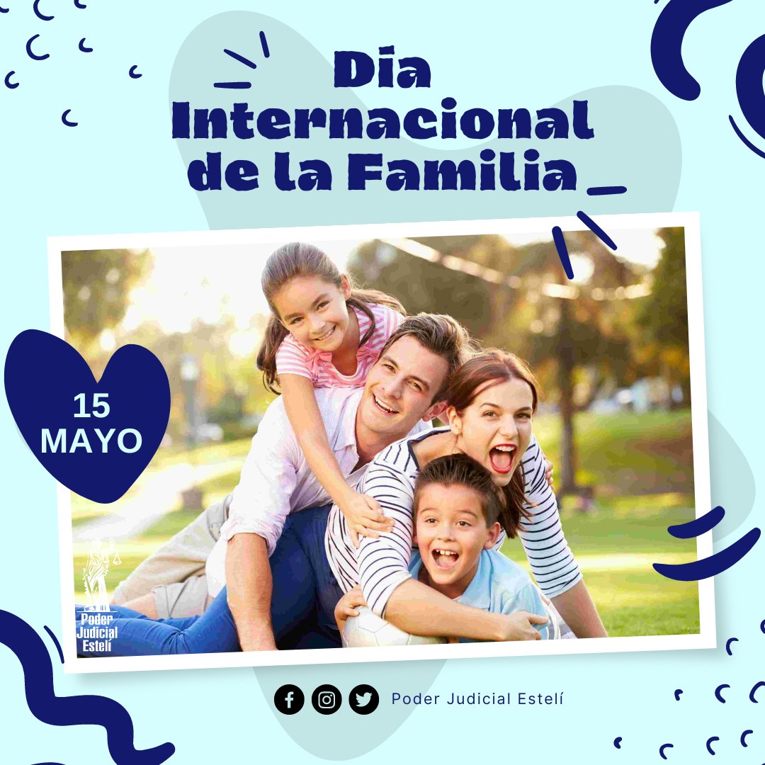 15 de Mayo | Día Internacional de la Familia

Hagamos de la Familia el mejor lugar para crecer 👨‍👩‍👧‍👦

#PoderJudicialEsteli