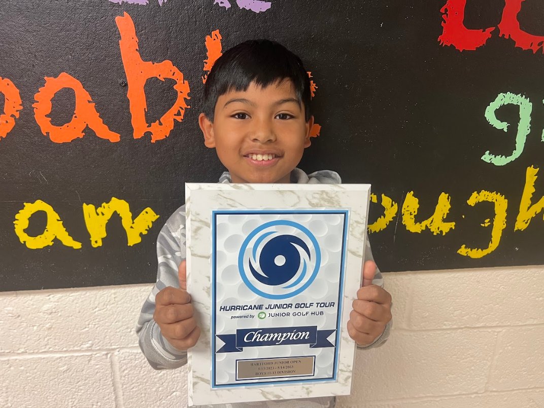 CSHWestSide's tweet photo. Our very own Drexel had a BIG VICTORY this weekend in Hartford Connecticut while competing in the @HJGT (Hurricane Jr. Open Golf Tournament). Congratulations to the FIRST PLACE CHAMPION in the Boys 11 - 13 year old division. #westsideschoolpride #champion #golfprodigy #GoDrexel! https://t.co/vRznhIpw76