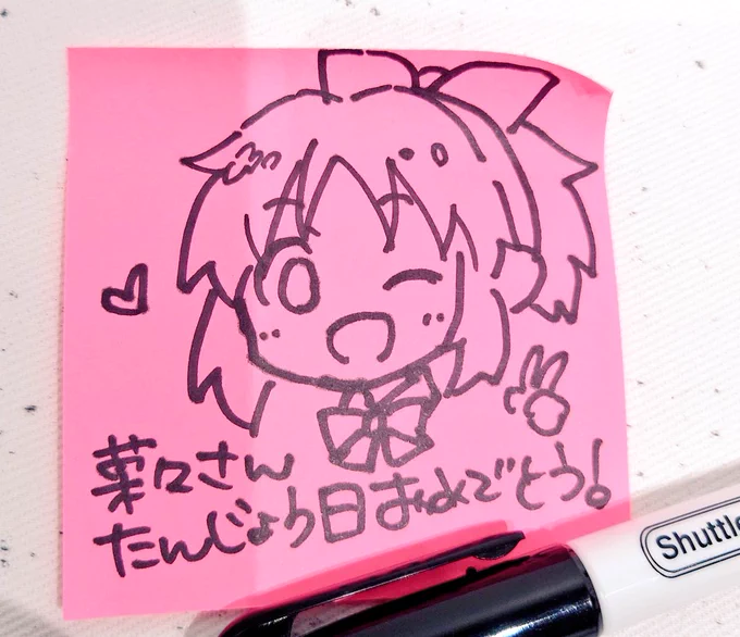 菜々さんお誕生日おめでとうコンビニのミルクレープしか買えなかったけど、ともあれお祝いだー!!イラストは今日行ってきた展覧会で描いた_φ(˙꒳​˙ ) #安部菜々生誕祭2023  #安部菜々誕生祭2023 