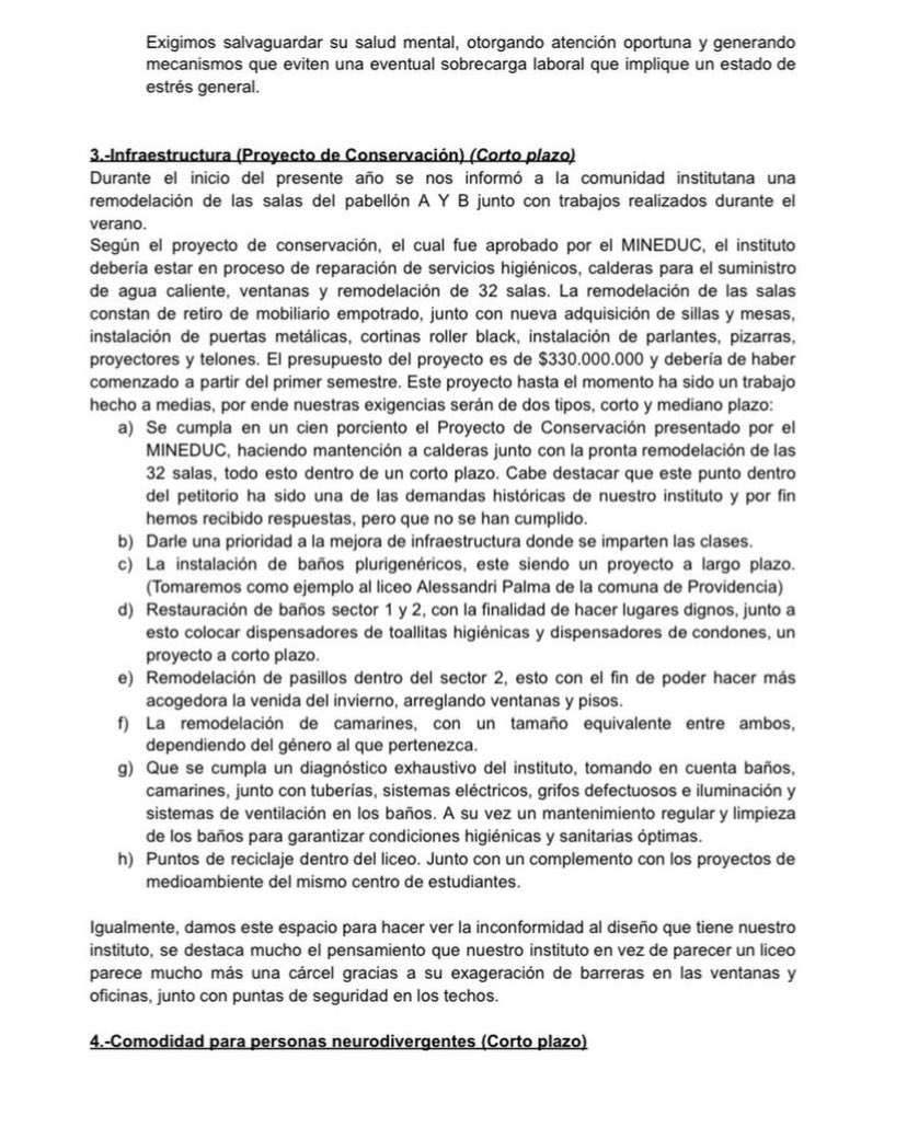 Murosyresisten's tweet photo. Mientras AHORA Carabineros reprime a estudiantes del IN, difundimos el Compendio de Demandas del Estudiantado, que incluye exigencias mencionadas en petitorio del año pasado, como salud mental, infraestructura, insumos básicos,más docentes, opciones vegana y vegetariana en JUNAEB https://t.co/3IqxoEhQVT