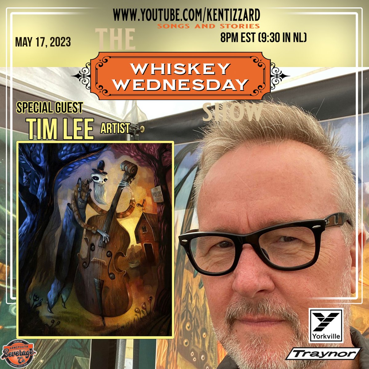 This week on The Whiskey Wednesday Show we have guest artist Tim Lee talking about art, music and life.  Tune in at 8PM EST on Fb facebook.com/kentizzardmusic or on YouTube youtube.com/kentizzard