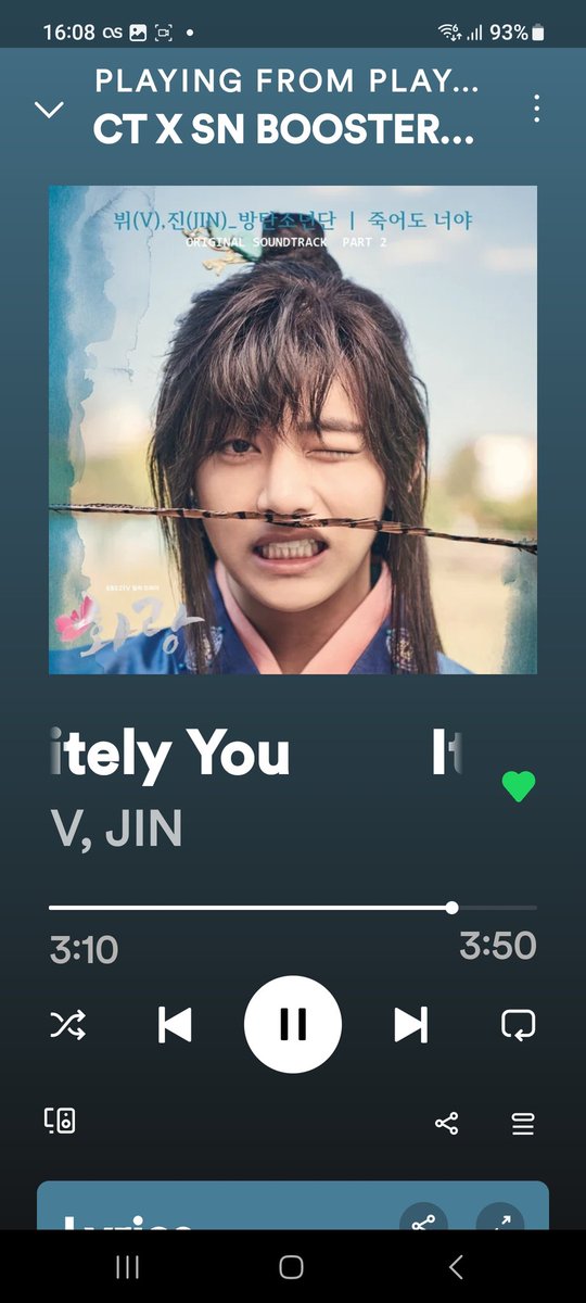 KimTaehyung_Ro's tweet photo. @VTeamBase Track7 : It's Definitely You
#SpotifyPartae https://t.co/MRXtqD1OPA