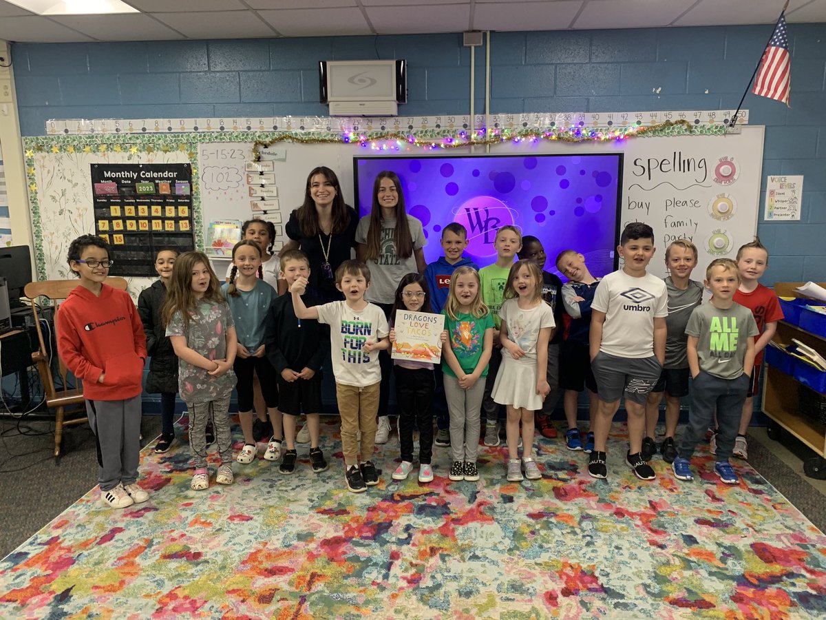 WoodhavenHigh's tweet photo. Big THANKS to Kirsten Berceau for reading to Ms. Watters first grade class this year. The kids really enjoyed the books and the candy. Good luck at MSU and your pursuit on becoming a teacher. https://t.co/HezZQoO3js