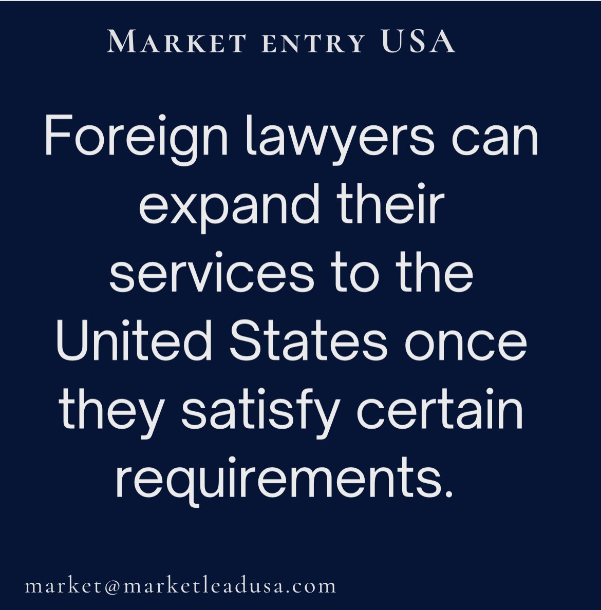 MarketEntryUSA's tweet photo. 🧵

Here’s how you may expand your legal services to the United States: https://t.co/r7cz35yObK