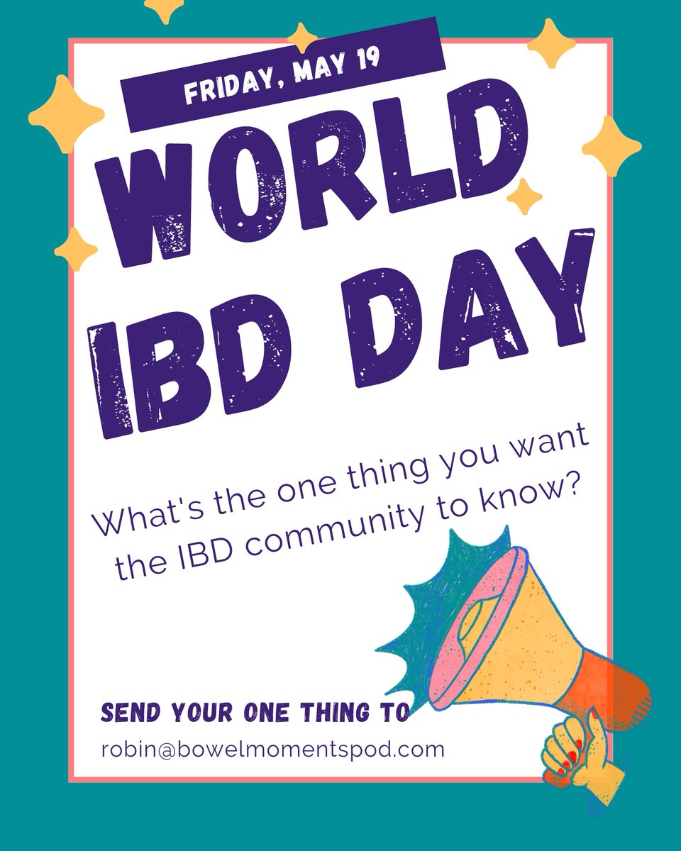 This Friday is #WorldIBDday. If you've listened to the show, you know - at the end of every show - that we ask every guest the same question, 'What's the one thing you want the #IBD community to know?' 

We want to know what's your ONE THING?

Tell us in the comments.