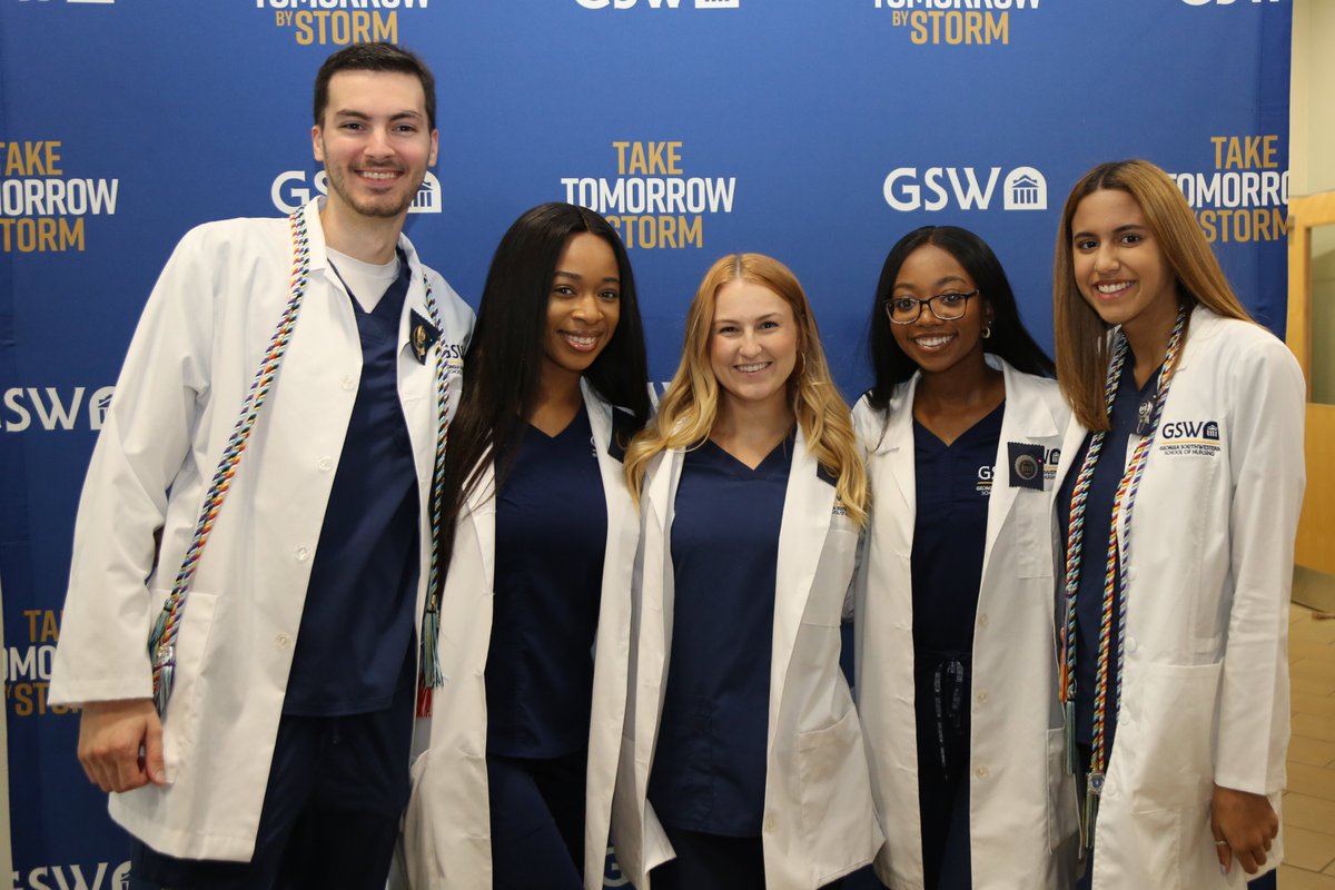 GaSouthwestern's tweet photo. GSW's College of Nursing and Health Sciences welcomed 22 new nurses into the profession and recognized student awardees at last week's Nursing Pinning Ceremony. We wish these 2023 graduates the best of luck as they proudly enter the healthcare workforce! #GSWgrad https://t.co/sNr62thtBw