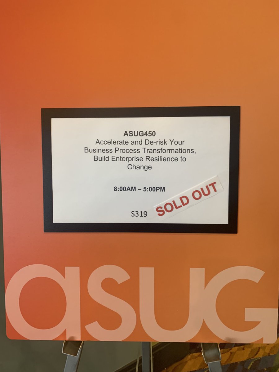 Shepro23's tweet photo. Day 1 in Orlando. #Signavio ASUG session sold out! ⁦@SAPSignavio⁩ ⁦@SAP⁩ https://t.co/UTw1HT8Jy7