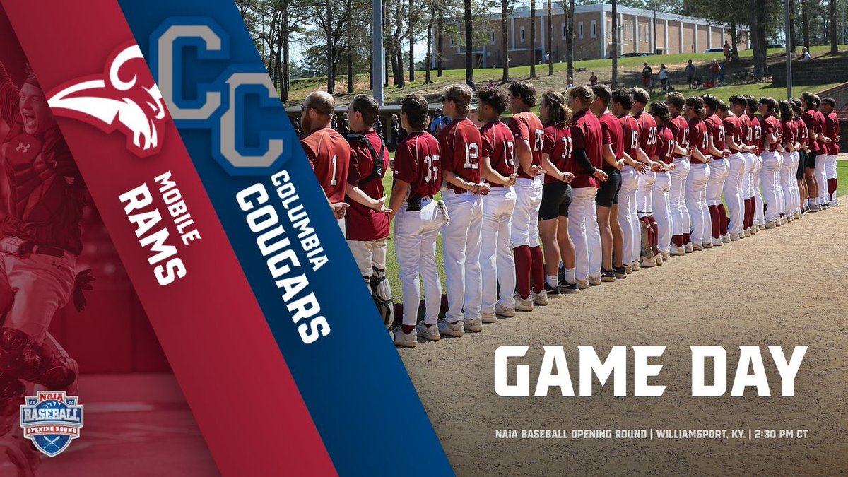 UMobileRams's tweet photo. BSB ⚾️ | UM Baseball opens the @NAIA Baseball Opening Round today, facing off with Columbia College in the Williamsport Bracket at 2:30 PM CT!

🖥️: https://t.co/tIHwRnZsBq

#Rammit https://t.co/P5JAM5eDZS