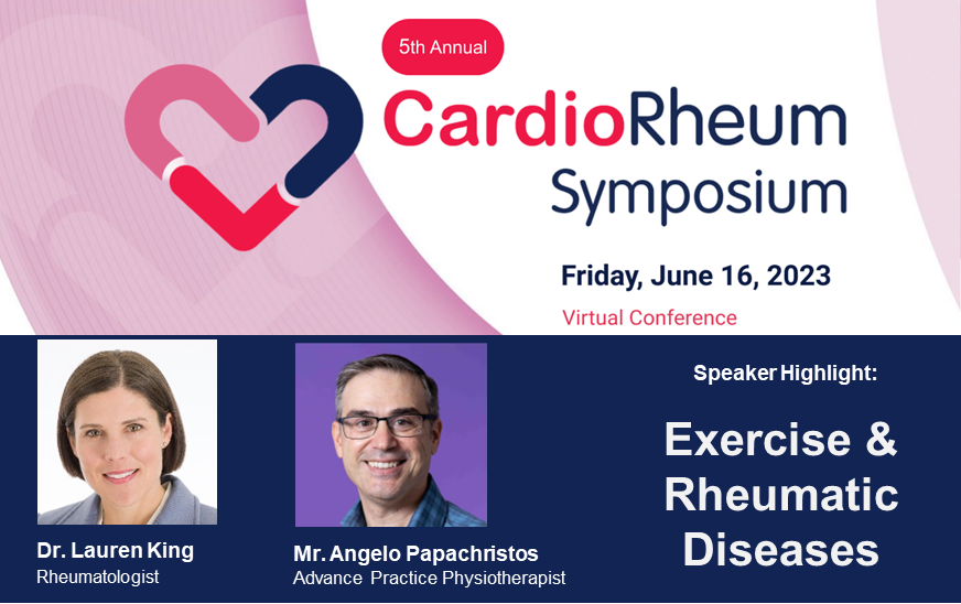 1 month until these two speakers hit the ground running! Featuring rheumatologist @Lauren_King_ & physiotherapist Angelo Papachristos from @UnityHealthTO #exercise #arthritis @PhysioCan @spondylitis @ArthritisSoc 👉Register cardiorheum.org/symposium