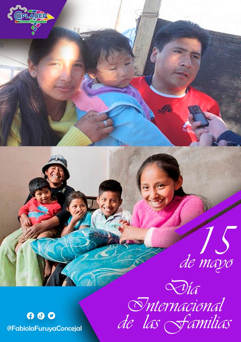 FabiolaConcejal's tweet photo. La familia, universalmente sigue siendo considerada aún como la unidad básica de la sociedad. Es uno de los vínculos afectivos más poderosos.
#DIAinternacionalDeLaFAMILIA 
#FabiolaFuruyaConcejal 
#COPLADEPconcejoMunicipalElALTO https://t.co/38Lq435NoA