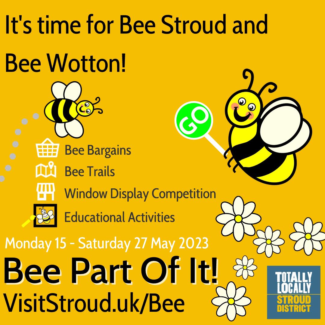 Today is  the first day of Bee Stroud which runs until 27th May. Visit @fiverfeststroud to find out more and join in the Bee Trail. Come and see our window display.

#BeeStroud #ShopLocal #ThinkLocalFirst #VisitStroud #ShopIndependent #Stroud #StroudBookshops #ShopStroud