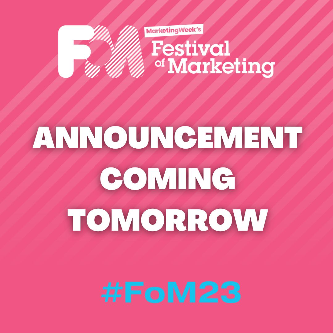 Festival of Marketing (@festofmarketing) on Twitter photo Keep your eyes peeled on <a href="/MarketingWeekEd/">Marketing Week</a>'s feed tomorrow as we will be sharing an announcement about this years Festival of Marketing!
Remember, if you want to be kept up to date with the latest announcements regarding the festival, head on over to Marketing Week!
#FoM23 Keep your eyes peeled on <a href="/MarketingWeekEd/">Marketing Week</a>'s feed tomorrow as we will be sharing an announcement about this years Festival of Marketing!
Remember, if you want to be kept up to date with the latest announcements regarding the festival, head on over to Marketing Week!
#FoM23