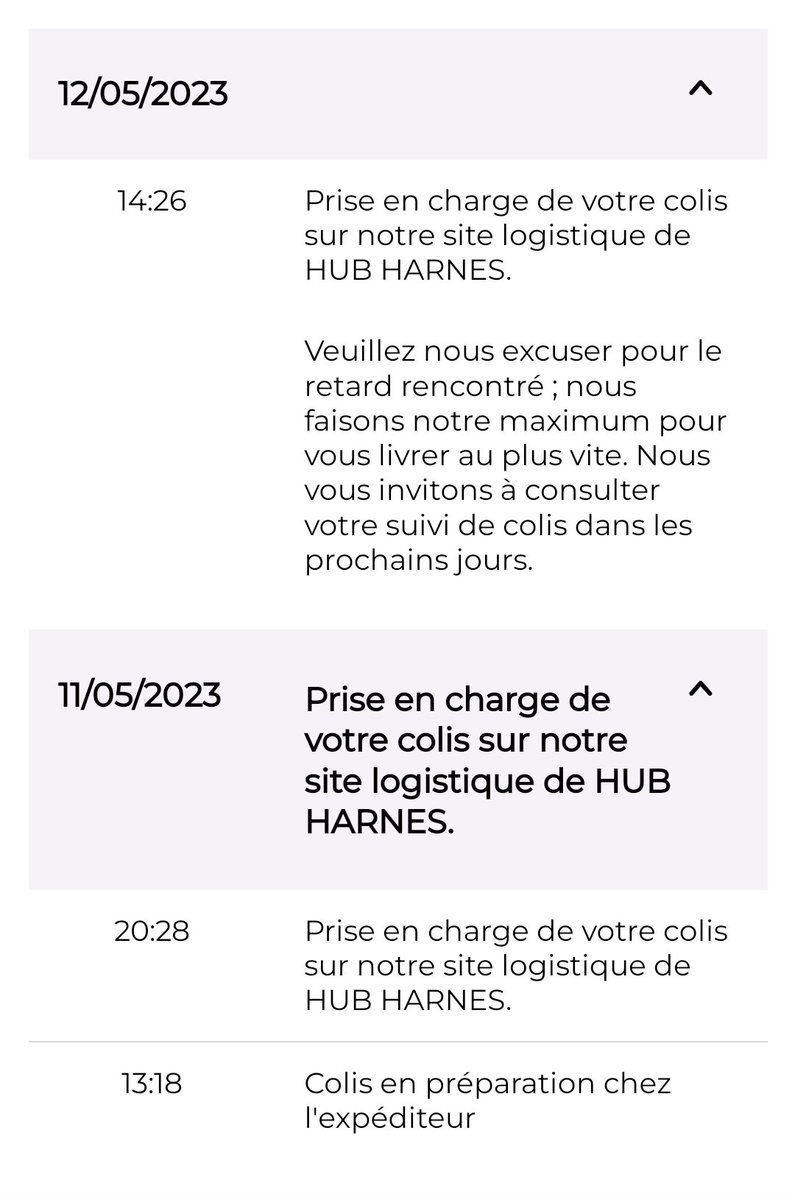 Kintin85's tweet photo. @AUCHAN_France @mondialrelay Possible d'avoir des infos ?! Par MP vous nous avancez pas plus. Nous sommes pleins dans l'attente et sans nouvelles, pourquoi tout est bloqué au HUB HARNES ?!
En attendant Auchan m'a bien débité depuis le 09/05 !
#zelda #auchan #mondialrelay https://t.co/yOwwZMvWNP