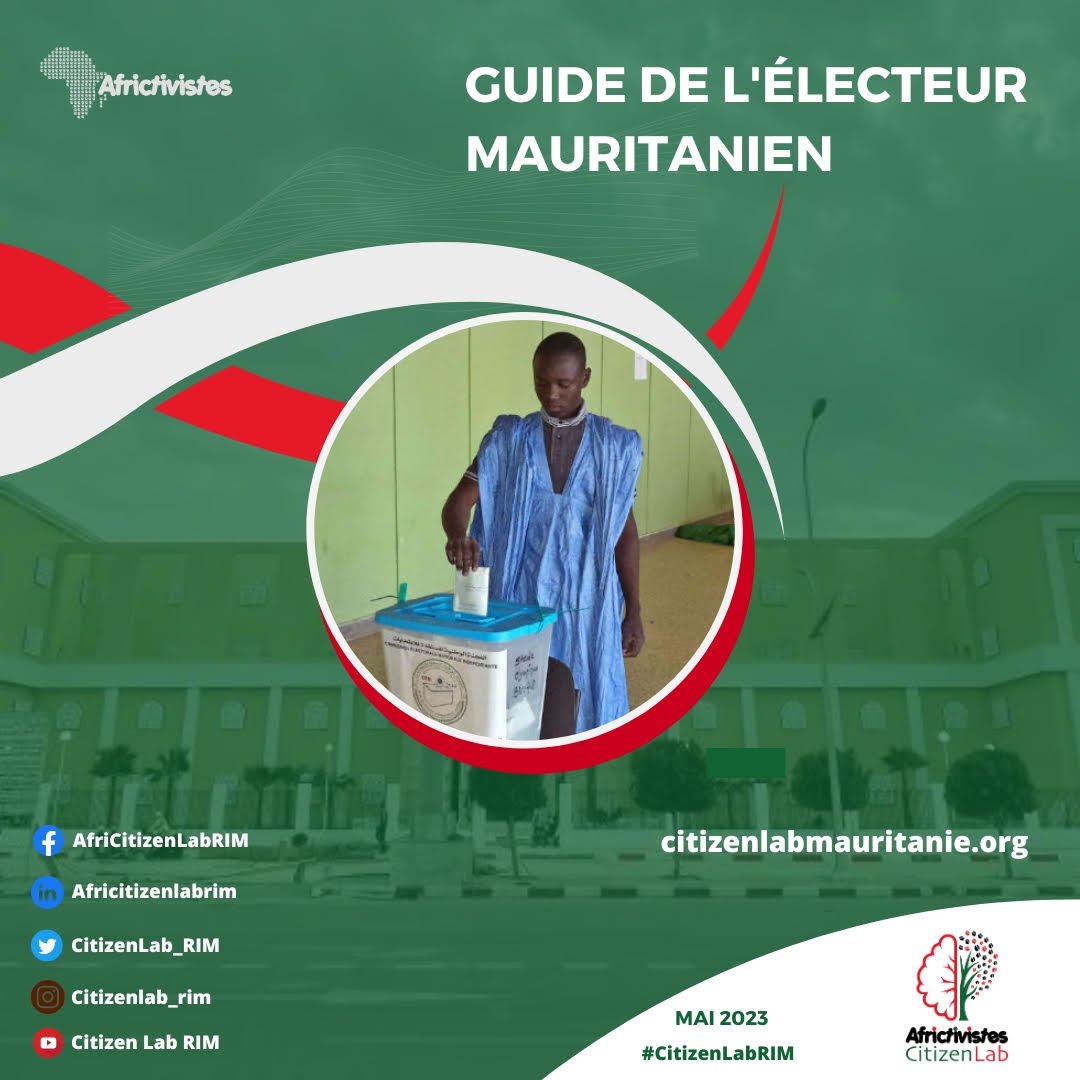 CitizenLab_RIM's tweet photo. 📢#LeSaviezVous
Tout citoyen mauritanien🇲🇷 âgé de 18 ans qui a en possession sa pièce d'identité nationale 🪪 et inscrit sur les listes électorales📃peut voter🗳️.
Le guide vous accompagne pour accomplir votre devoir citoyen ➡️ https://t.co/B109runL9A
#CitizenLabRim #mauritanie https://t.co/ORi7JXuSZY
