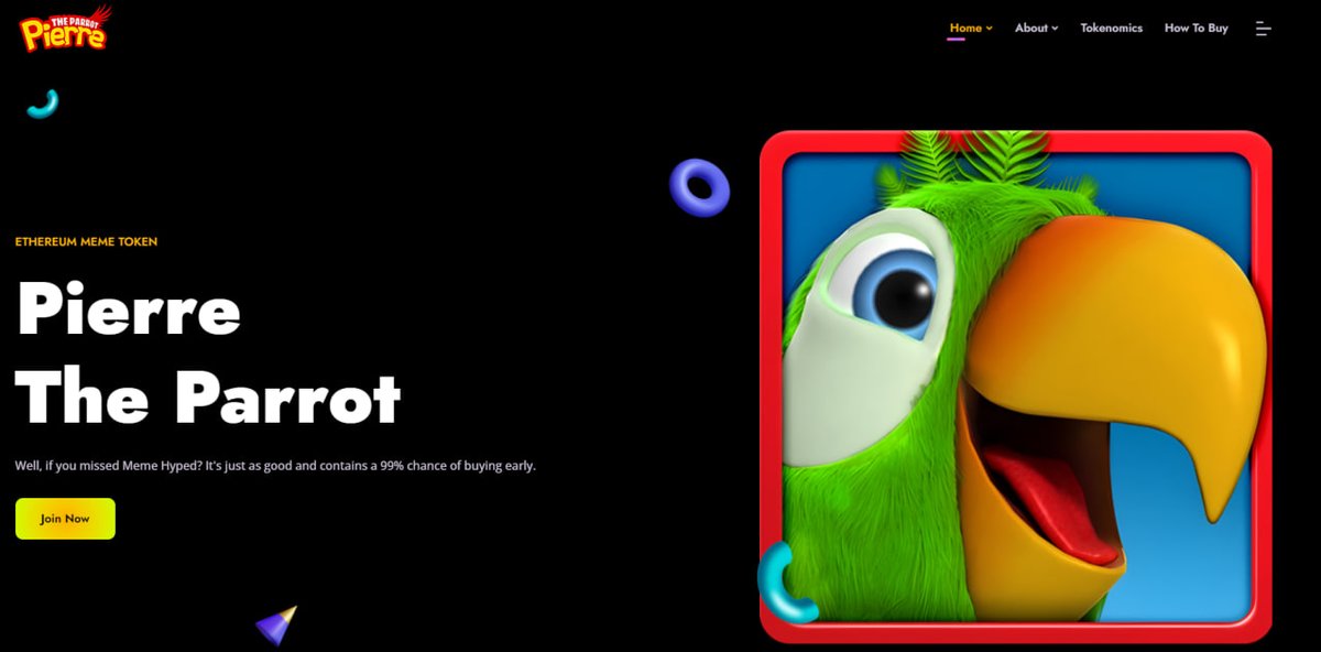 pierreparroteth's tweet photo. Pierre The Parrot is the Cutest family in crypto space. We are community driven token based on the strength of Community and strong holder.
Become World's Best Community Driven Meme Coin on Ethereum Space.

Website : https://t.co/DGfPt8MQtD
Twitter : https://t.co/aFdyiTJ4cP https://t.co/MjUAx2TnvO