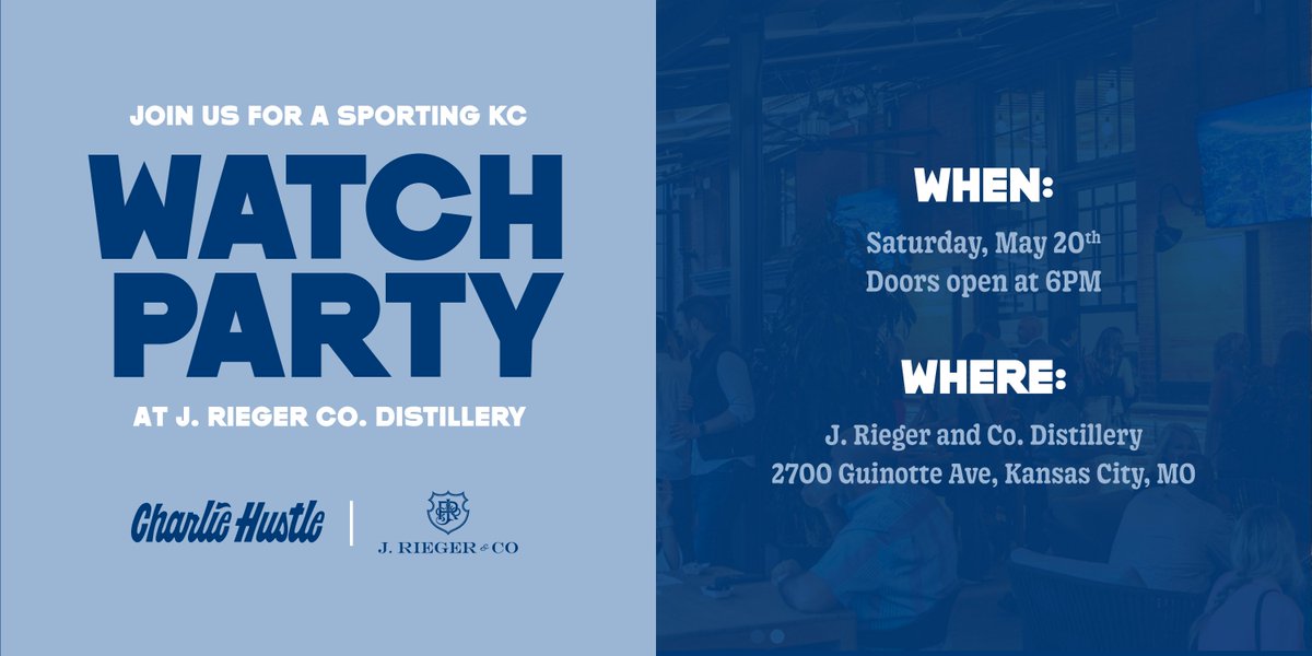 We're kicking the week off with a fun announcement! Join us this Saturday at @JRiegerCo for KC Soccer double header! Doors will open 6pm for fans who want to tune in to KC Current game before Sporting hits the pitch at 8:30! Hope to see you there! 💙🤍 #KCBABY #SportingKC