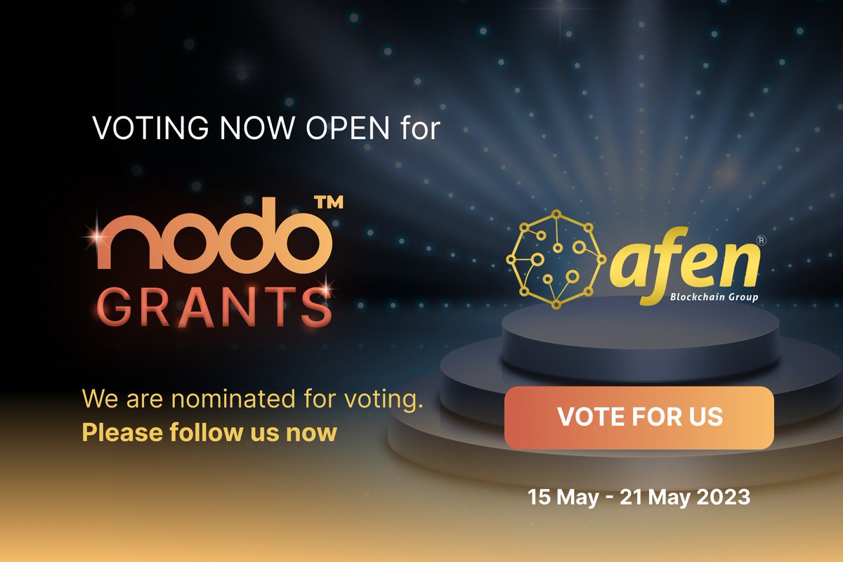 🎉 Exciting news, AFENGERS!
We're excited to announce that AFEN (featuring @NftyTribe) has made it to the @Official_NODO Grant Leaderboard. Now, we need YOUR votes to secure our victory 🏆. 

🔗 Visit nodo.xyz/grantsleaderbo…, log-in, and cast your vote 🗳️.