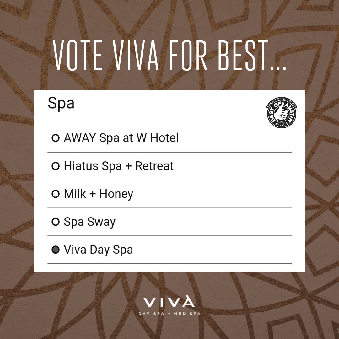 vivadayspa's tweet photo. Today is the LAST DAY to vote for Viva in the Best of Austin 2023 Awards from @AustinChronicle! ๐ฃ Please VOTE for Viva and your other favorite locally-owned, small businesses: https://t.co/wmSpJ3UviZ
#austinchronicle #bestofaustin #vivadayspa #austinspa https://t.co/Bb8bGGOk1l