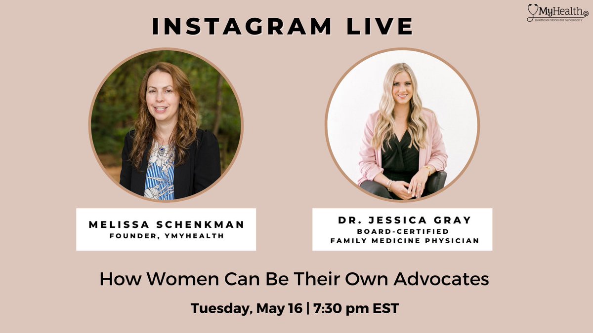 Tune in on Tuesday, May 16 at 7:30 pm EST for an Instagram Live (@ymyhealth_) in honor of #NationalWomensHealthWeek. We’ll be discussing how women can be their own advocates with board-certified family medicine physician, Dr. Jessica Gray.