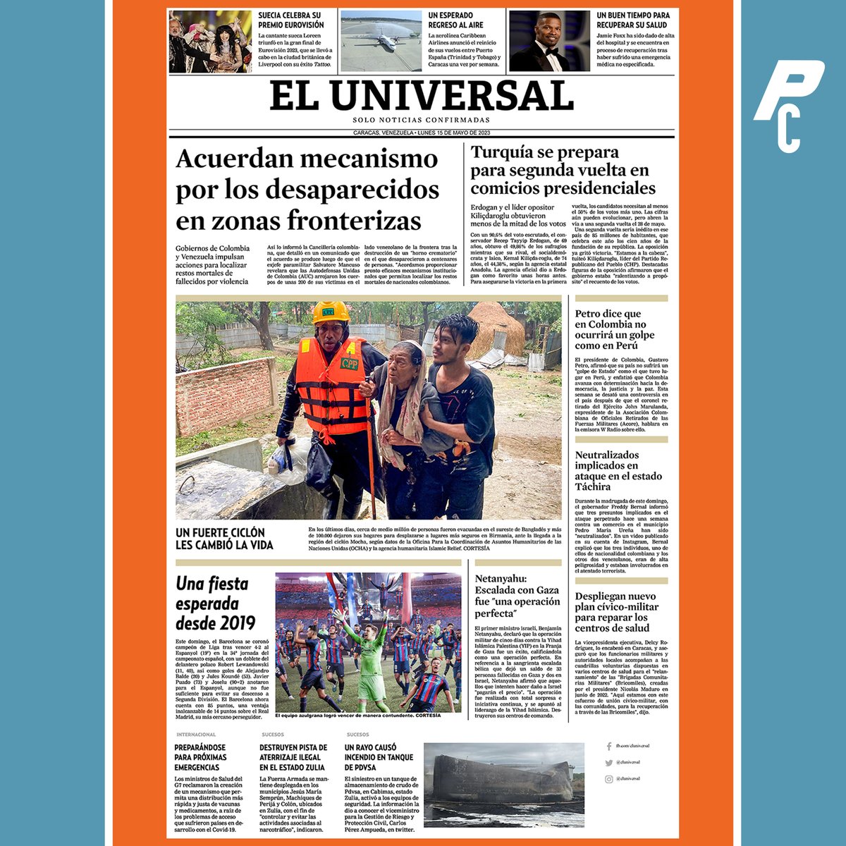 #Nacionales | Portada de El Universal este #15May titula: Acuerdan por los desaparecidos en zonas fronterizas