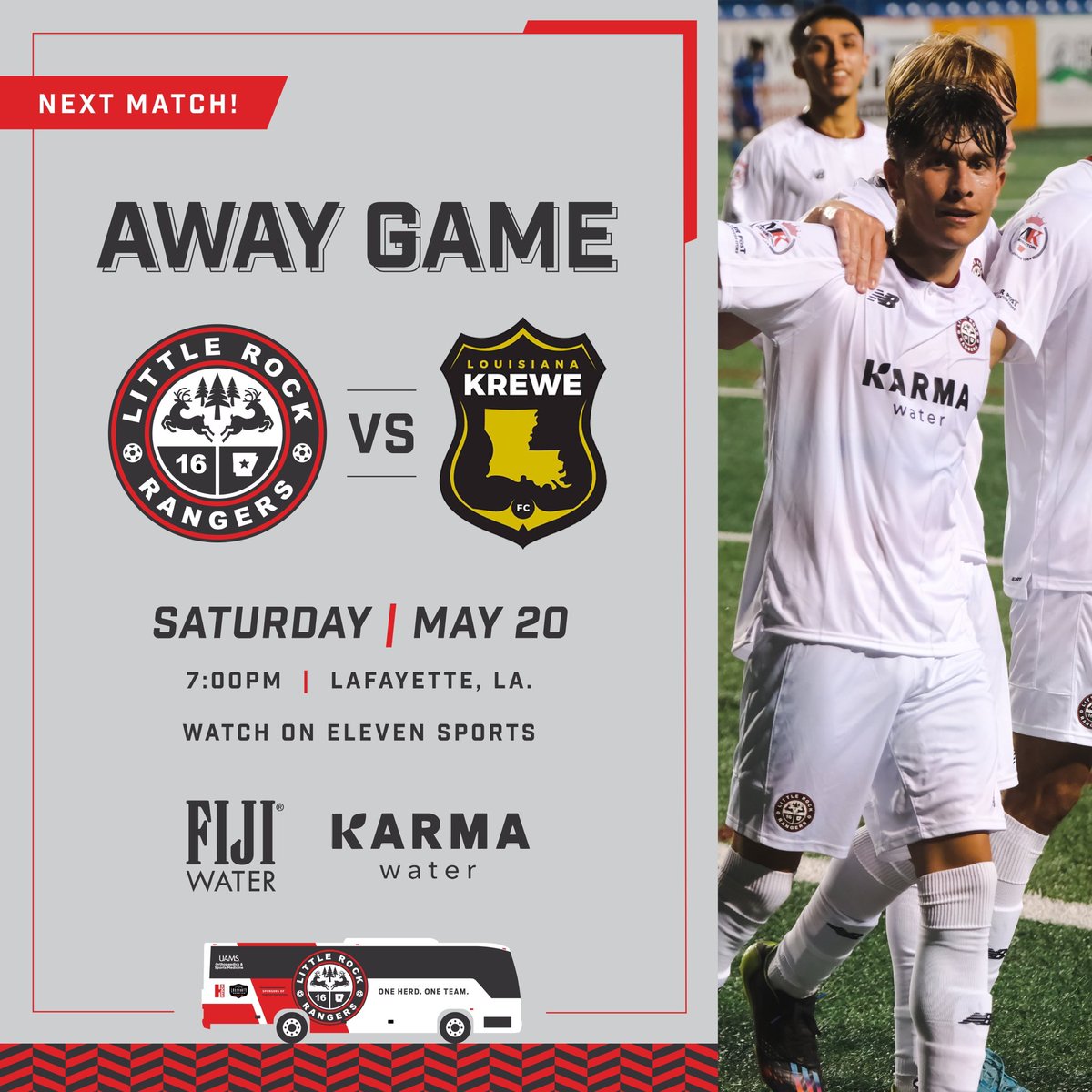 First away trip of the season as we head to Lafayette for a match against Krewe this Saturday!

#lrrangers #usl2