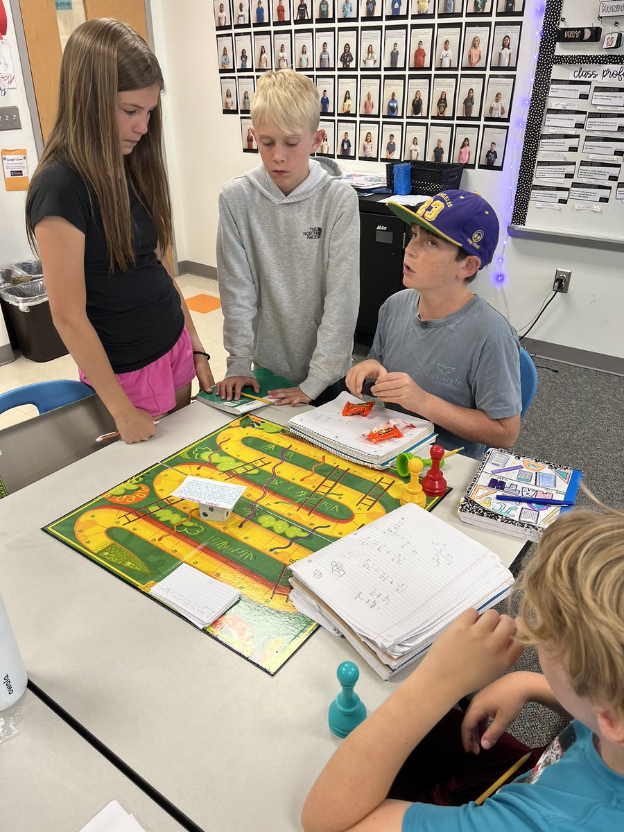 Ss made EOG review math board games last week and are playing them in rotations - one student stays to explain directions to each team as they rotate. Ss created math task cards and answer keys for their games <a href="/OakviewElem/">Oakview Elementary</a>