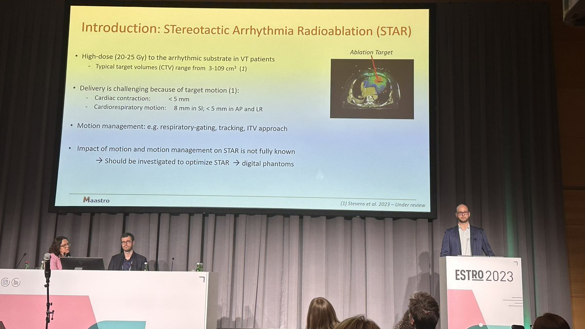 Dr Raoul Stevens presented at #ESTRO2023 a framework that allows assessment of motion in combination with different motion management strategies for #STAR. Assessment of patient-specific motion is needed to create representative ITVs. @stopstormEU