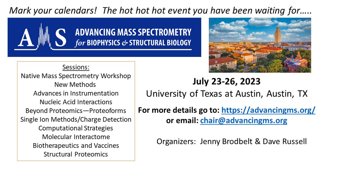 Brodbelt Group (@brodsquadut) on Twitter photo Mark your calendars!! AMS 2023 will be held in Austin, TX. Have you registered yet? Details below ⬇️<a href="/AdvancingMass/">Advancing Mass Spectrometry</a> Mark your calendars!! AMS 2023 will be held in Austin, TX. Have you registered yet? Details below ⬇️<a href="/AdvancingMass/">Advancing Mass Spectrometry</a>
