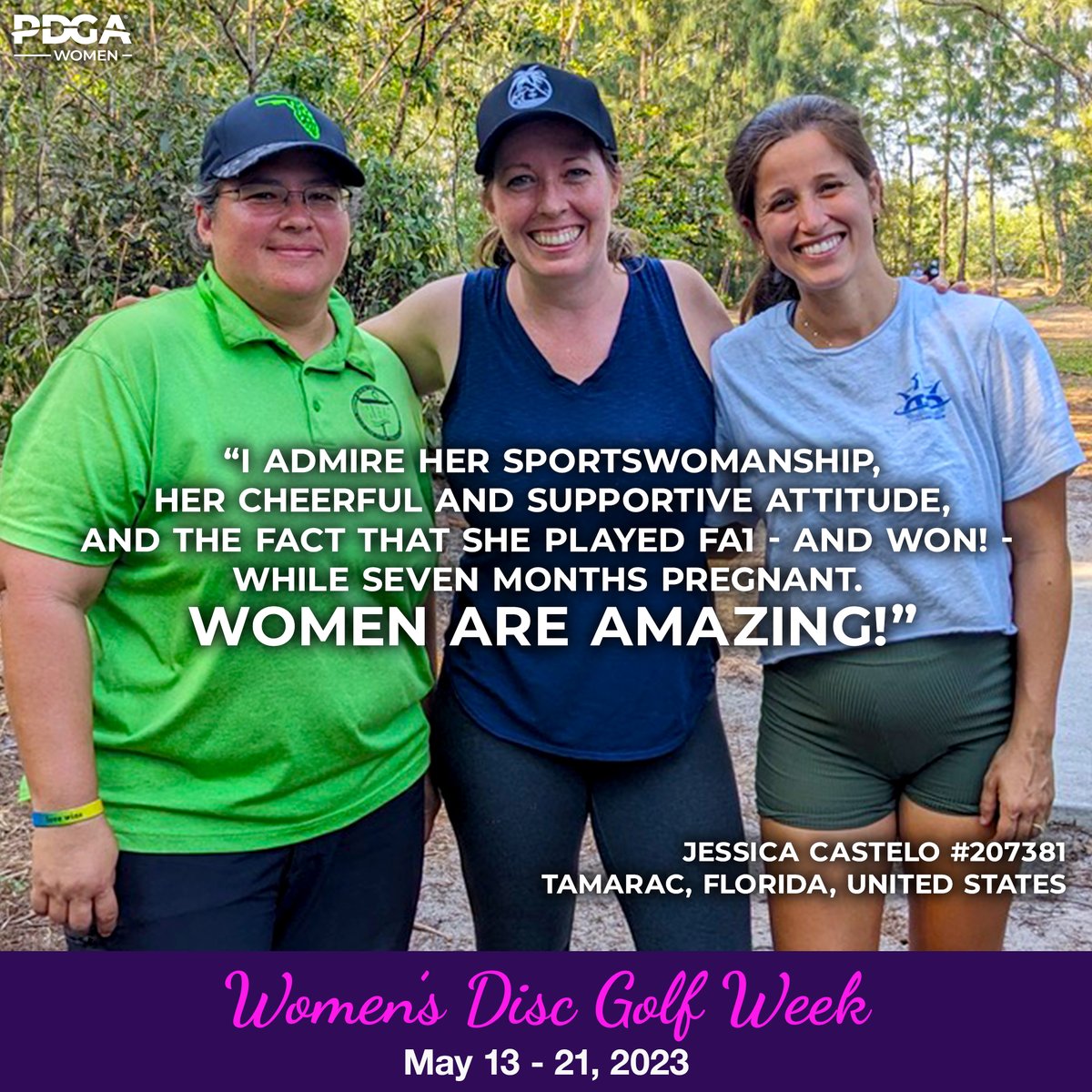 pdgawomen's tweet photo. We agree– Women are amazing! 🥏

Read more about Jessica and all the other ladies we heard about leading up to Women's Disc Golf Week ➡️ https://t.co/7xh7FMzbaz

#PDGAwdgw #respectHERgame https://t.co/JOgZemmQIZ