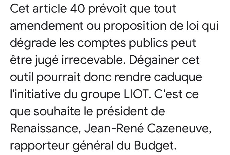 Les petits juristes FDP de la Macronie continuent de faire les fonds de tiroirs : la proposition LIOT a tellement de chances de faire sauter leurs #ReformedesRetraite qu'ils sont allés me chercher l'article 40 de cette Constitution des enfers😤#Article40