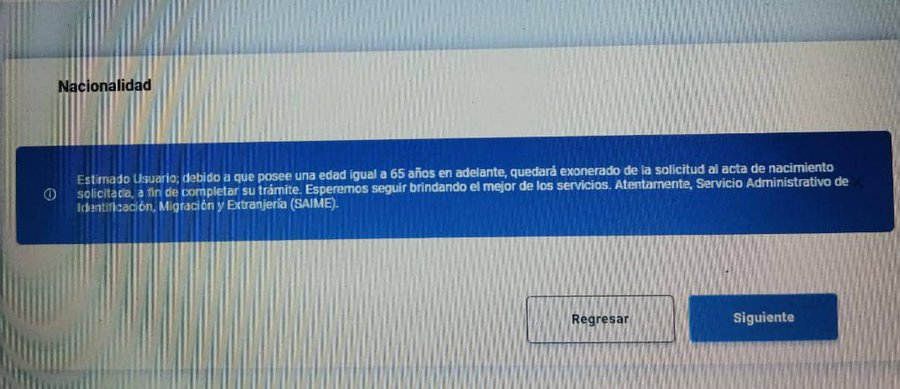 Estimados ClipUsuarios. Implementamos un flujo particular de registro de datos para ciudadanos mayores de 65 años donde no será requerido que carguen los datos del acta de nacimiento, esperando que esto facilite el proceso de solicitud de trámites para los adultos mayores