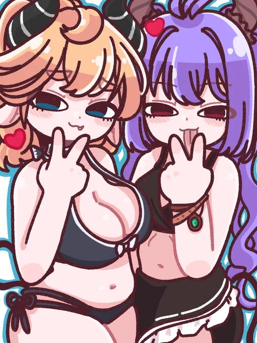 水着あめんるちゃんと巴ちゃん。