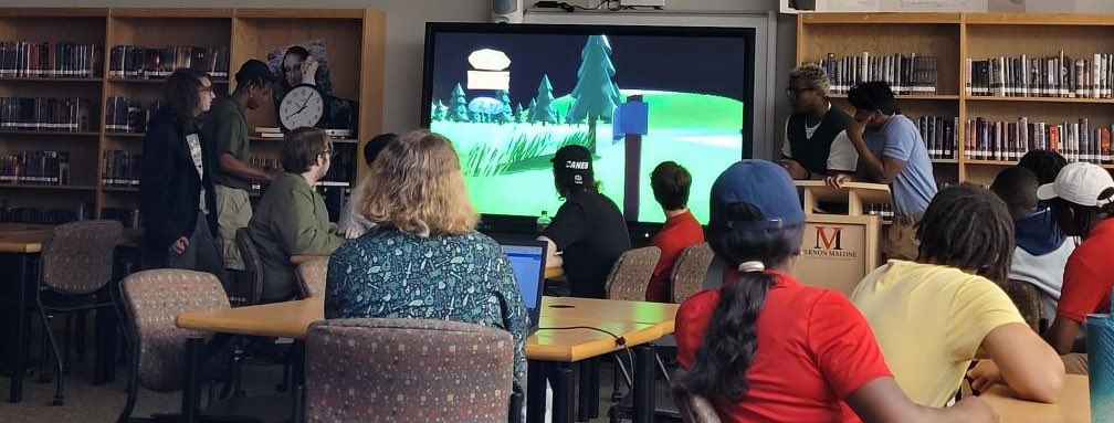 VernonMaloneCCA's tweet photo. It’s final presentation day for our Simulation and Game Dev seniors. Their creativity did not disappoint! #vmccasgd @waketechcc @WCPSS @wcpssmagnets https://t.co/ZYytlYPgsX