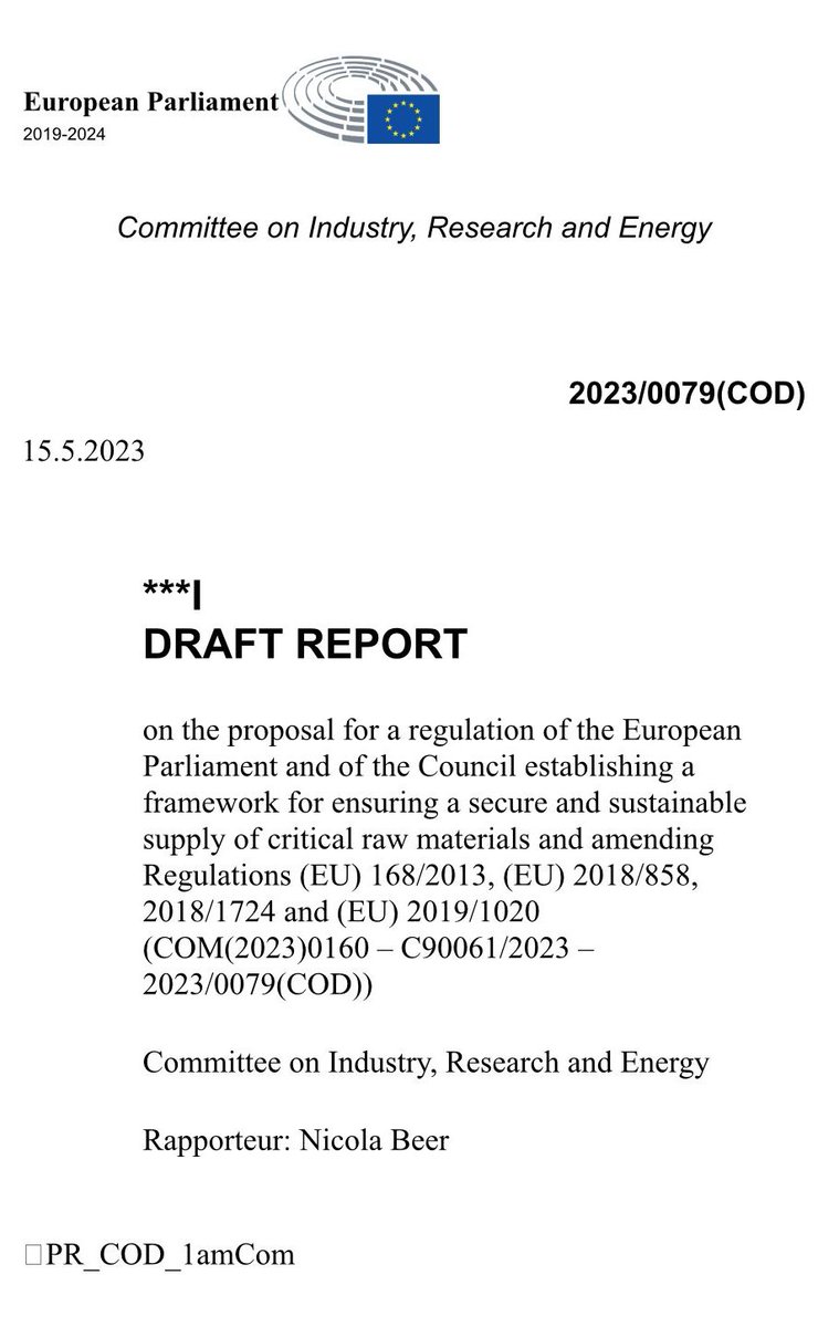 nicolabeerfdp's tweet photo. It’s online: My draft report on the Critical Raw Materials Act.

Priorities:
👉Foster innovation in the value chain
👉Simplify processes and governance
👉Cut red tape for SMEs
👉Boost economic incentives for EU-based production &amp; recycling 
👉Expand strategic partnerships
(1/2) https://t.co/6qSSlQ7OTG