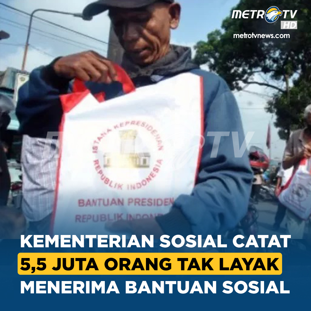 .<a href="/KemensosRI/">Kementerian Sosial RI</a> mencatat sebanyak 5,5 juta orang tidak layak menerima bantuan sosial. Kepala Pusat Data dan Informasi Kemensos Agus Zainal Arifin menjelaskan, sebanyak 5,5 juta data yang tidak layak menerima bansos sebelumnya merupakan penerima bansos.

Banyak masyarakat mengadu