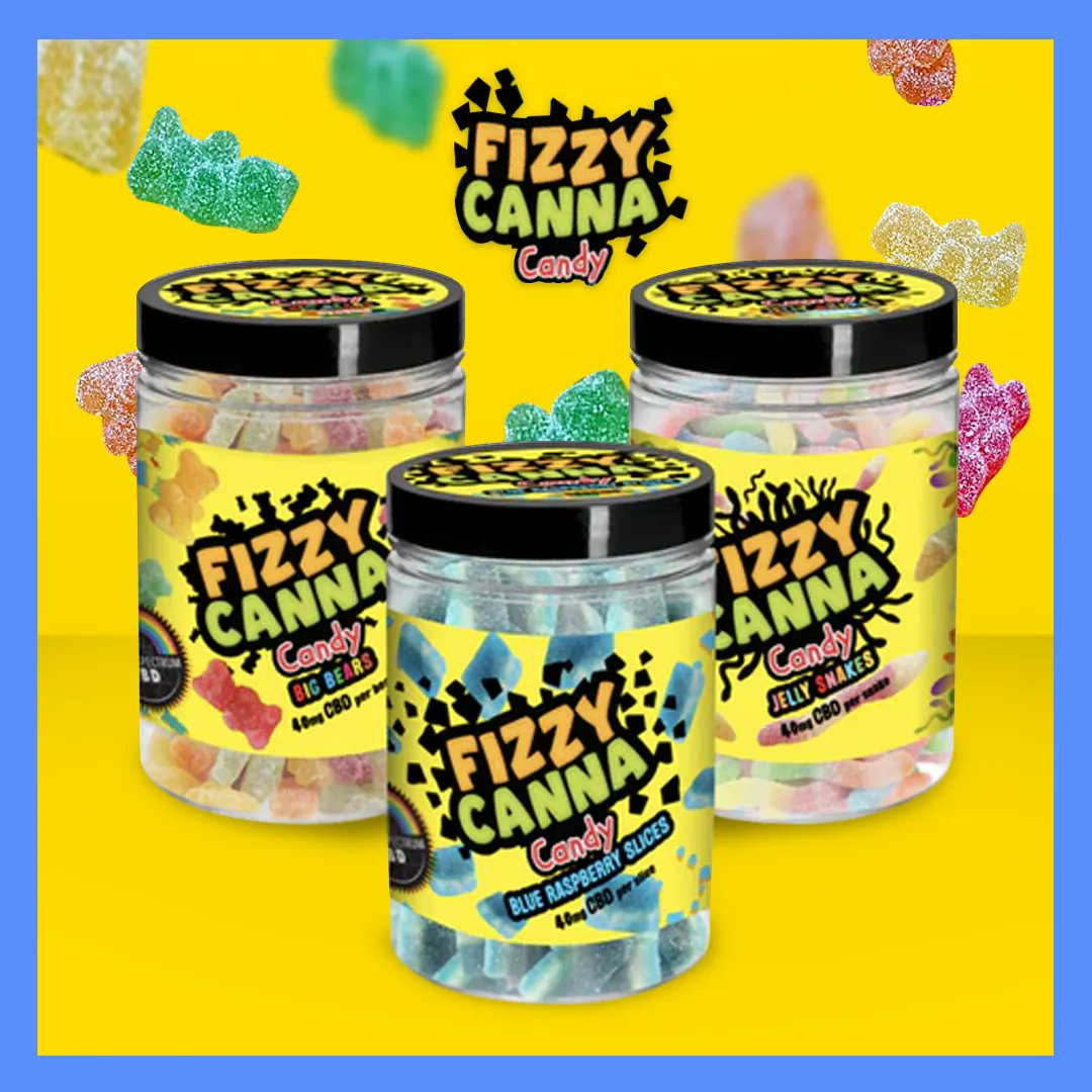 😜 The latest offering from the guys at Fizzy Canna comes, the Fizzy Canna Candy! Available in three varieties (Blue Raspberry Slices, Big Bears & Jelly Snakes).

#cbd #cbdproducts #cbdhealth #cbdlife #cbd #cbdheals #cbdgummies