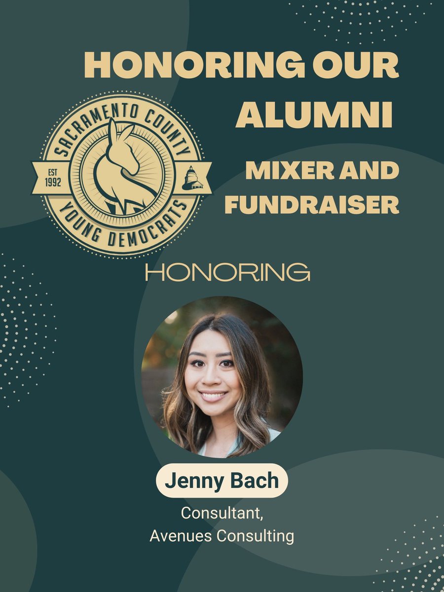 We are so proud to honor our alumni, Jenny Bach, at our mixer. Jenny was a former VP of Fundraising with SCYD. Her activism with the Democratic Party started in college and continued onto her fmr. role as CADEM Party Secretary, the youngest woman to hold the position in the state https://t.co/Oz4xxDTskl