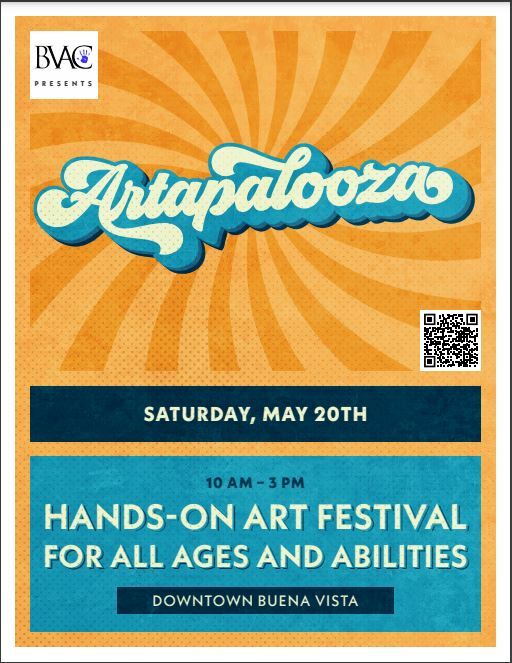 This Saturday (5/20) in downtown #BuenaVistaVA (21st & Magnolia) is Artapalooza! Art fest and street fair open to all featuring create-your-own possibilities. #VibrantBV 
lexingtonvirginia.com/events/artapal…