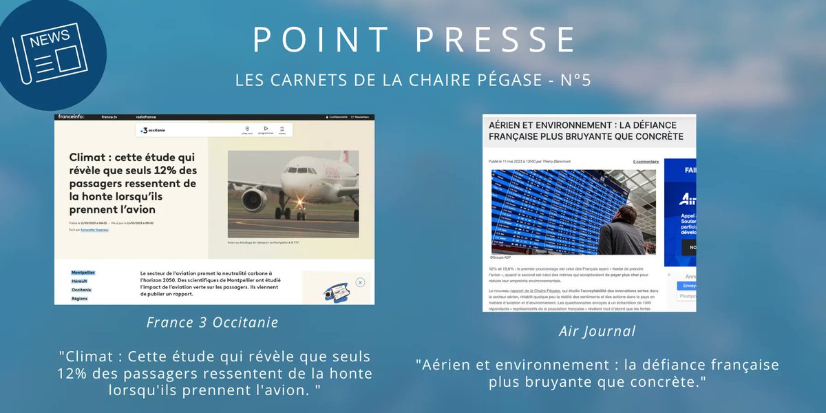 🗞 [ Point presse nouveau rapport « Innover pour une aviation plus durable : l’enjeu de l’acceptabilité des passagers » ] Merci à @F3OccitanieLR et @airjournal ! 👀 Pour consulter : Le rapport : buff.ly/3NWZTVy Le résumé : buff.ly/3LPN5O9 @Montpellier_BS