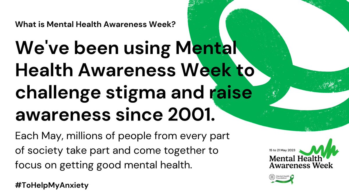 mentalhealth's tweet photo. We are the home of #MentalHealthAwarenessWeek - but what is it?

Every May, the UK comes together to raise awareness and tackle the stigma surrounding mental health.

Learn more here: https://t.co/l8WsEsqJBJ https://t.co/1s09KKFBpn