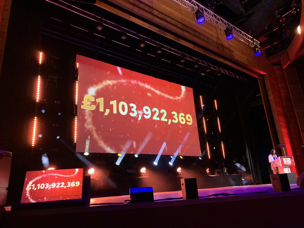 Amazing to see the total funding for good causes raised by <a href="/PostcodeLottery/">Postcode Lottery</a> players! #PostcodeLotteryGala