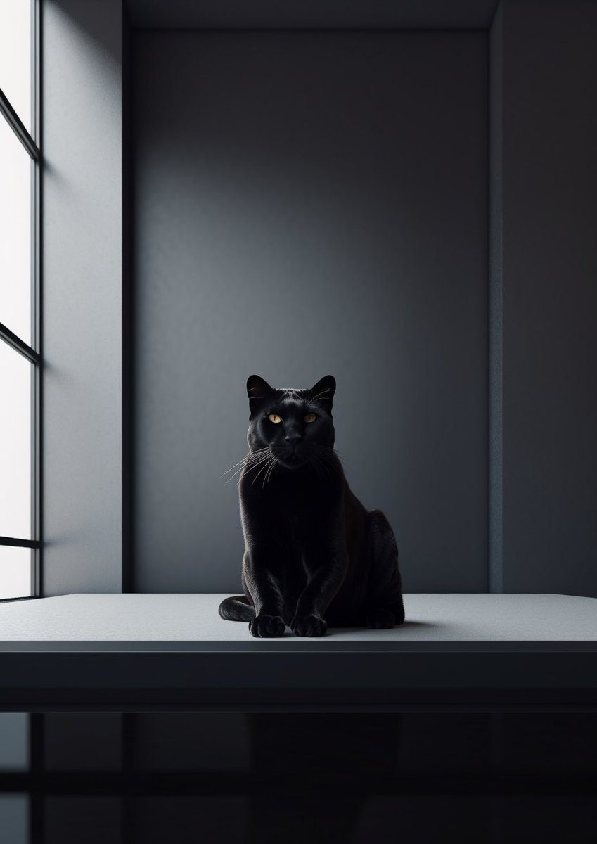 "Minimalism is the intentional promotion of the things we most value and the removal of anything that distracts us from it." - Joshua Becker

🖤 Follow for my daily art &amp; inspiration. 

#AI #AIart #AIArtwork #black #BlackCat #BlackPanther #midjourney5 #midjourneyart #MidjourneyAI