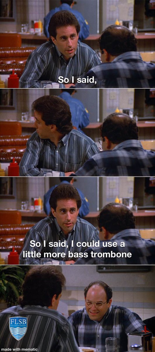 It’s like Pandora’s Box. Once you tell a bass trombone they weren’t loud enough they’ll never let go of it…

Happy #FLSBMemeMonday