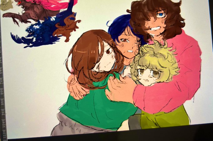 オイラのジェタ寮初描きこれだった 横ちょのケモは清書したいなぁ^^