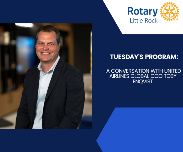 We are looking forward to tomorrow’s program. We will get a behind-the-scenes look into the airline industry with @united EVP and Global COO @Tobyatunited in a conversation with his @ouachita tennis teammate and Club 99er @mikemarquez38. #BeingUnited #IlluminateTheRock